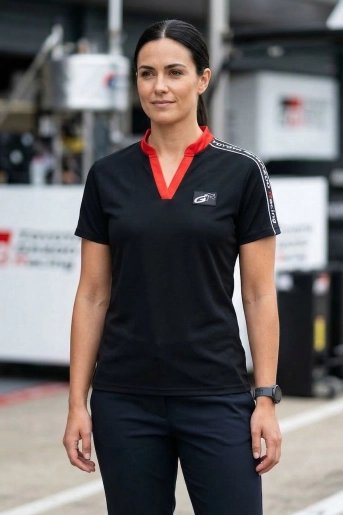 Poloshirt women black technical - LS