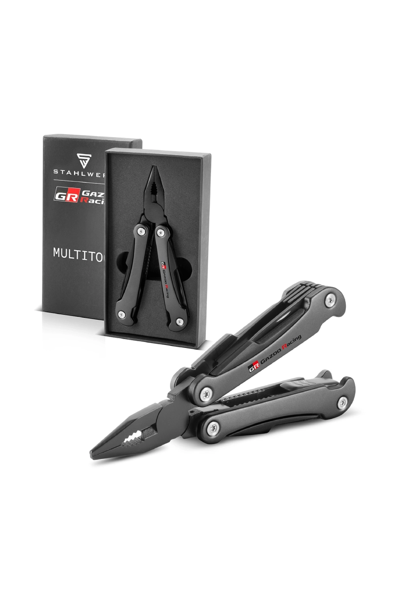 Toyota Gazoo Racing GR 13-in-1 multi-tool with retail packaging