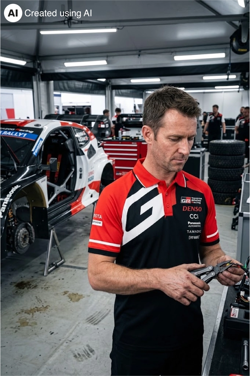 Toyota Gazoo Racing GR 13-in-1 multi-tool in motorsport workshop